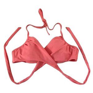 Victoria's Secret Wrap Crossover Double-String Triangle Bikini Top, Pink, 34B